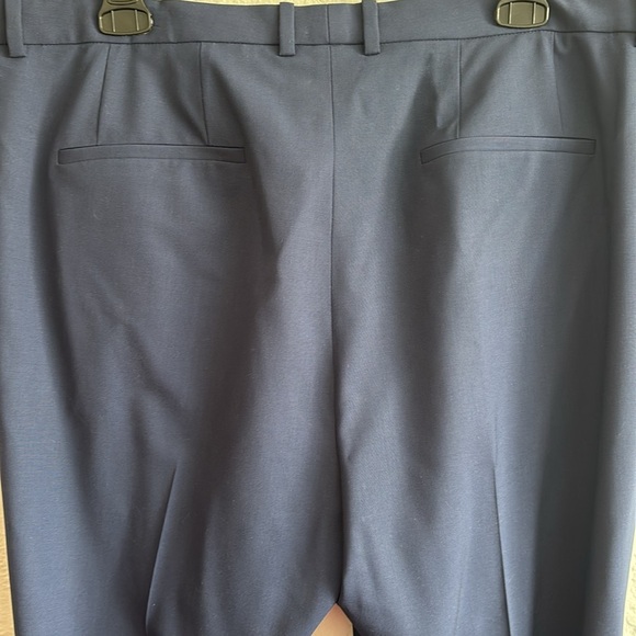 NWT Theory Demitria 4 Sea Blue traceable Wool flat front creased pants trousers - Picture 9 of 9